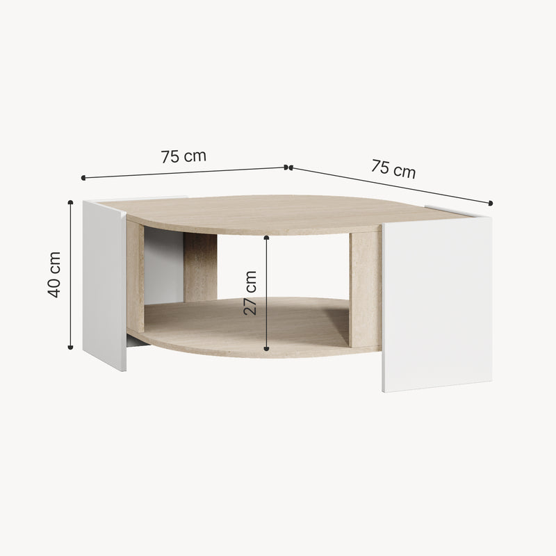 Schiță cotată Masa cafea Klipsari 75x75x40 cm [en.casa]