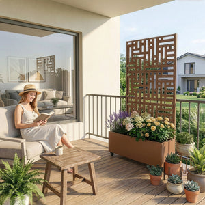 Perete despartitor cu jardiniera Bernalda otel [casa.pro]