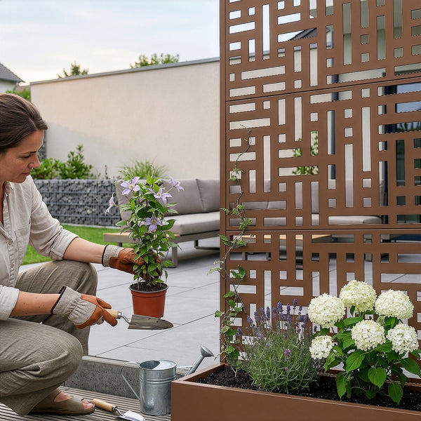 Perete despartitor cu jardiniera Bernalda otel [casa.pro]