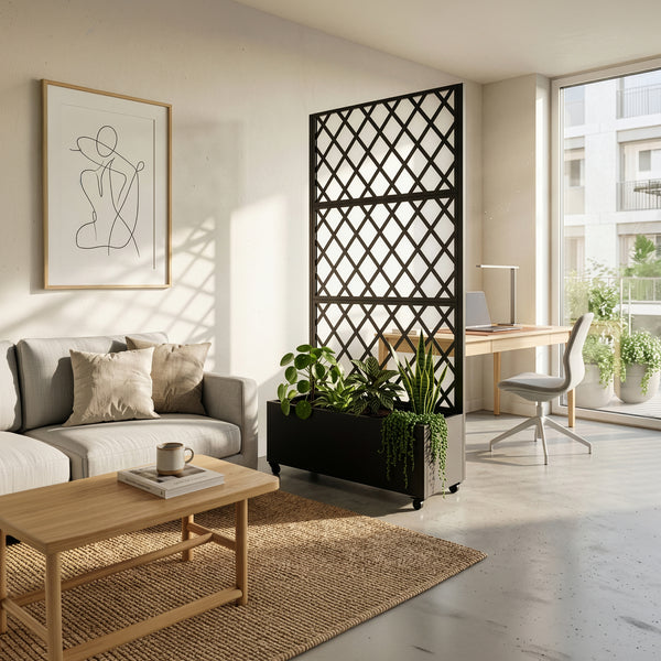 Perete despartitor Malja 180x82x38 cm otel negru [casa.pro]