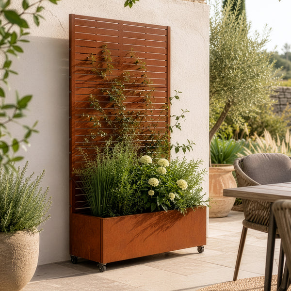 Perete despărțitor Nodepp cu jardiniere din oțel [casa.pro]