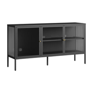 Vitrina Vinterhavn otel negru cu usi [en.casa]