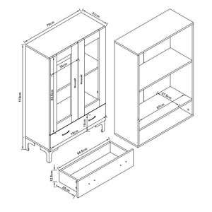 Vitrina Sonderso 115x70x31cm [en.casa]
