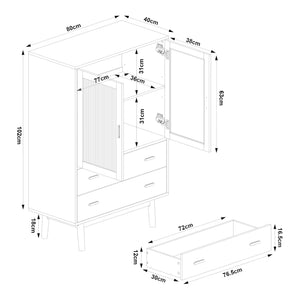 Vitrina Susa 120x80x40 cm [en.casa]