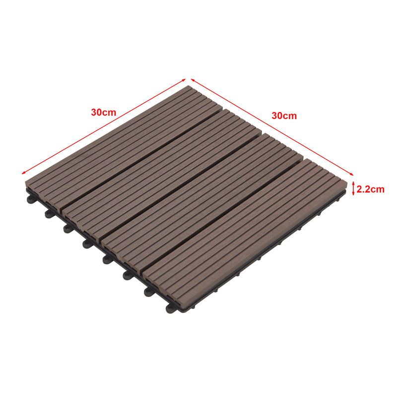 Schiță cotată Pardoseala pentru terasa ACWP-640x WPC aprox. 1m² culori diferite [en.casa]
