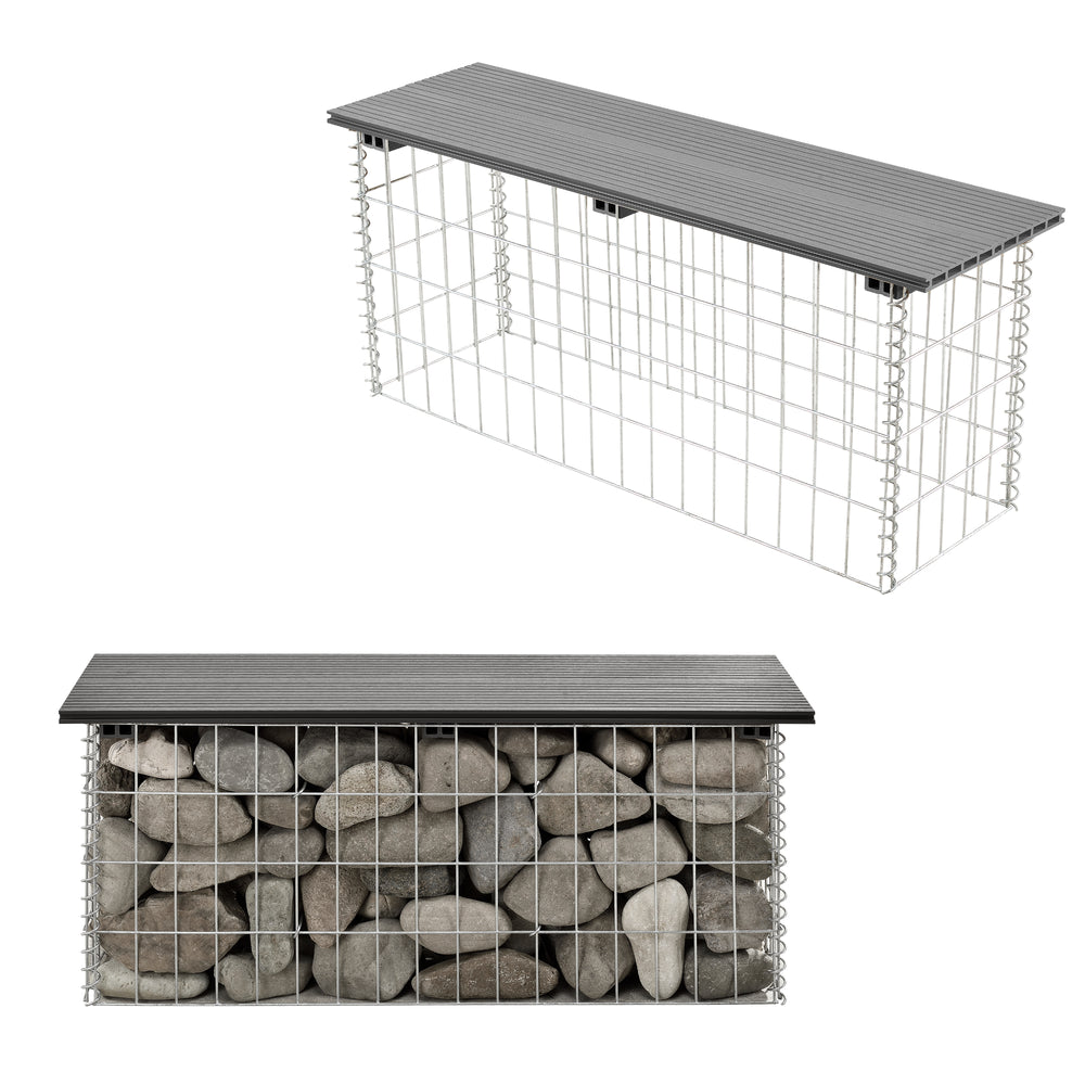 Gabionenbank Friesland WPC 100x45x30 cm in verschiedenen Farben pro.tec - premiumXL