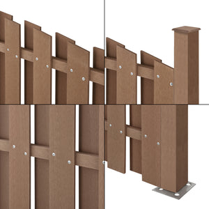 Gard viu de grădină WPC cu arc rotund 185x193cm nou.lemn
