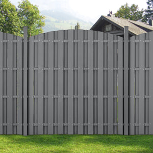 Gard viu de grădină WPC cu arc rotund 185x193cm nou.lemn