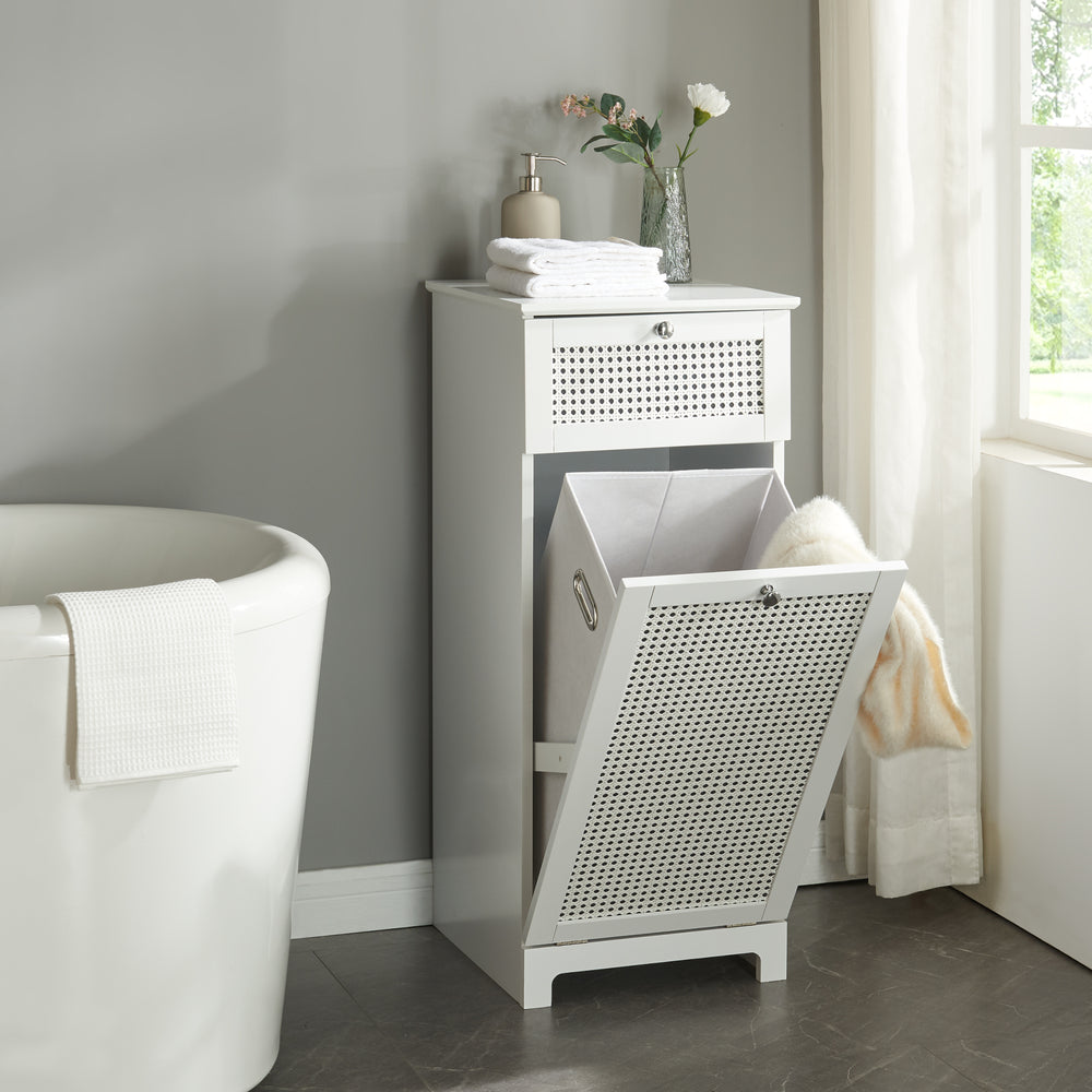 Wäscheschrank Karlsøy 90x38x40cm Weiß [en.casa] - premiumXL