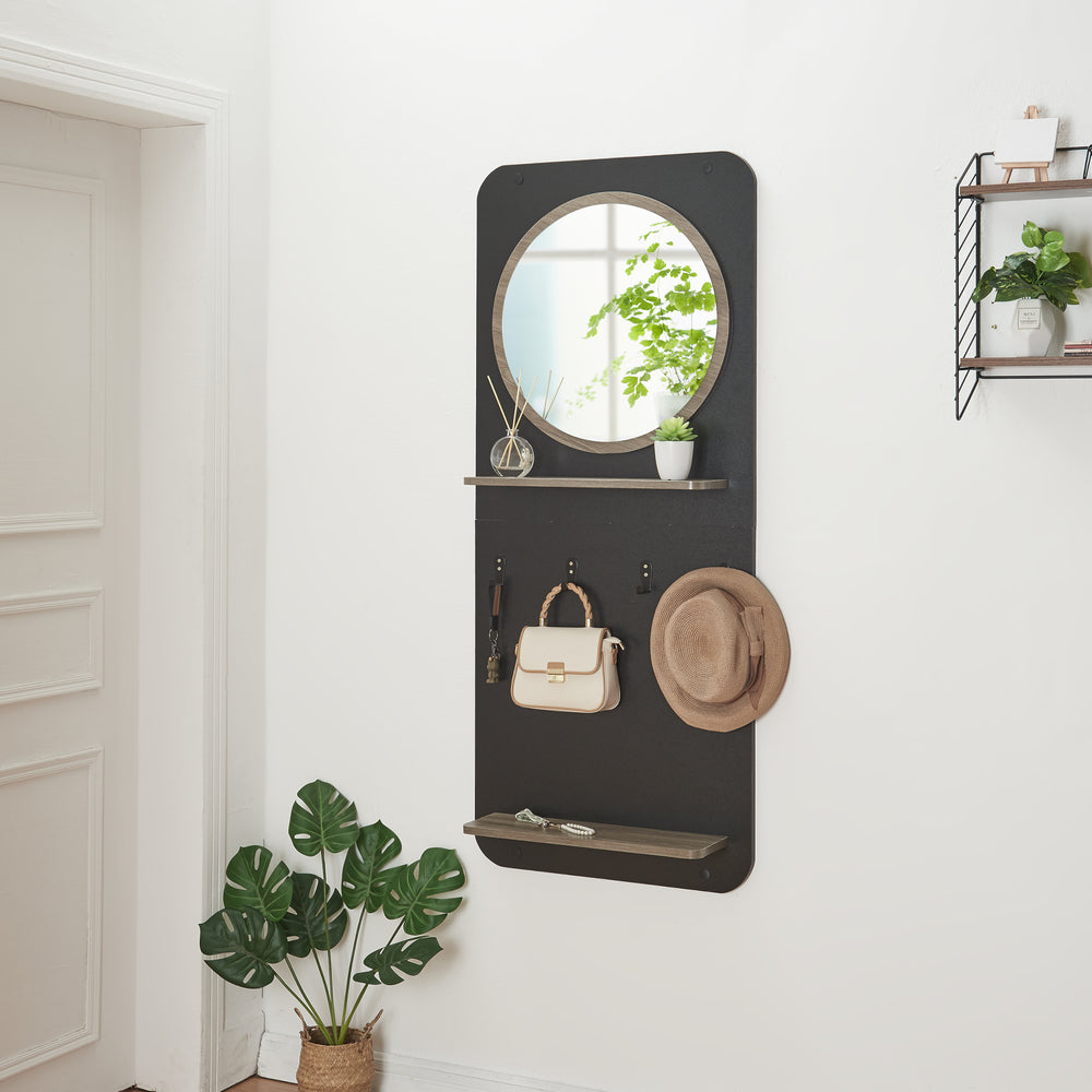 Garderobenpaneel Helsinge mit Spiegel 140x60x16 cm [en.casa] - premiumXL