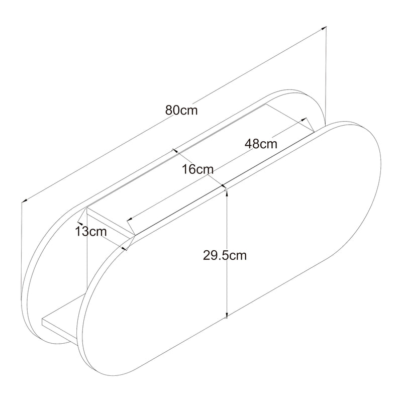 Schiță cotată Cuier de perete cu compartiment depozitare Vilkön 30x80x16 cm [en.casa]