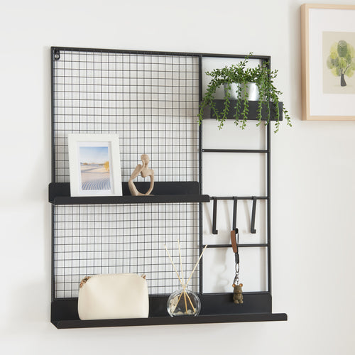Wandgitter Westre 70x60x11cm Metall Schwarz [en.casa] - premiumXL