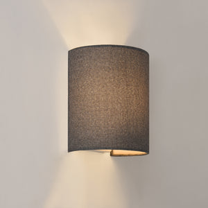 Wandleuchte Brüssel 1x E27 Halbrund 20 x 17,5 x 13 cm aus Leinen lux.pro - premiumXL