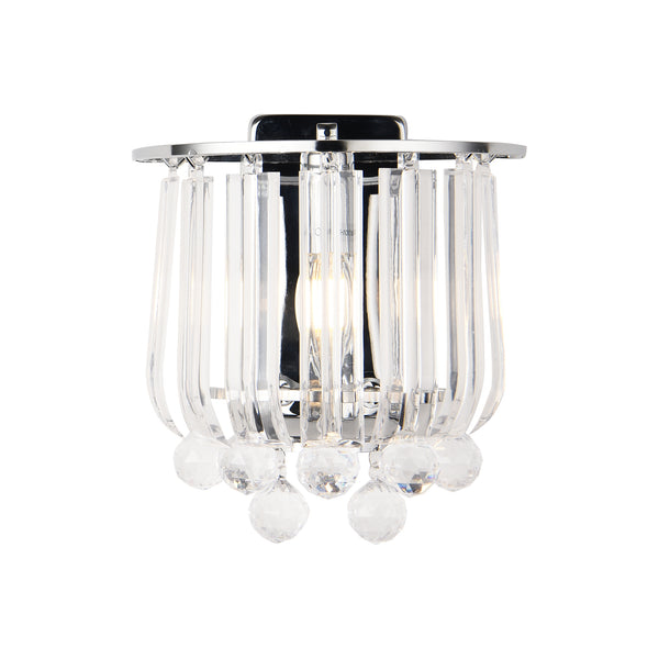 Lampa perete Alnwick 24x22x15cm 1xE14 40W metal plastic culoarea cromului [lux.pro]
