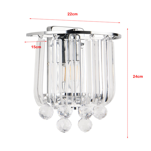 Lampa perete Alnwick 24x22x15cm 1xE14 40W metal plastic culoarea cromului [lux.pro]