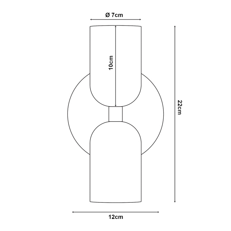 Schiță cotată Lampa de perete Trorlos 2xE27 max 40W [lux.pro]