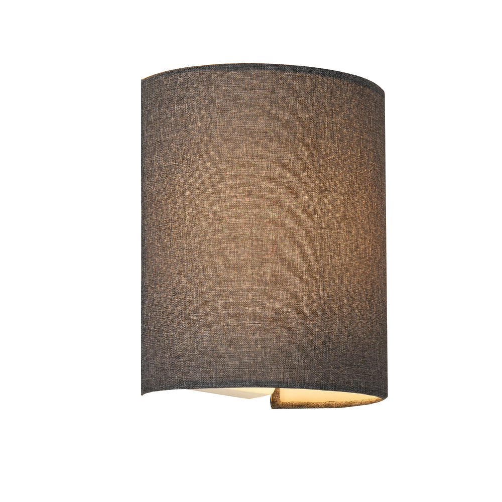 Wandleuchte Brüssel 1x E27 Halbrund 20 x 17,5 x 13 cm aus Leinen lux.pro - premiumXL