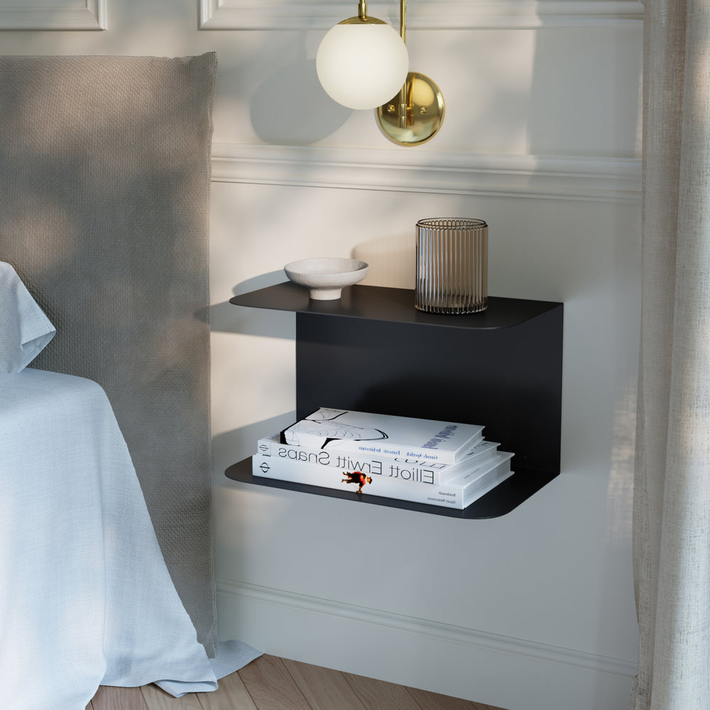 Raft de perete cu 2 niveluri Notodden 23x40x23 cm otel [en.casa]
