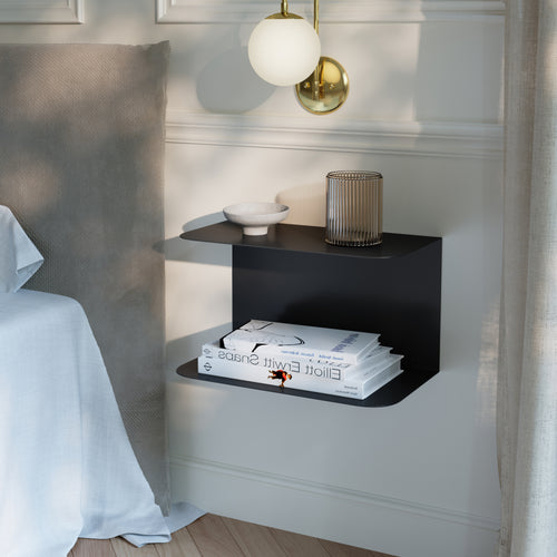 Raft de perete cu 2 niveluri Notodden 23x40x23 cm otel [en.casa]