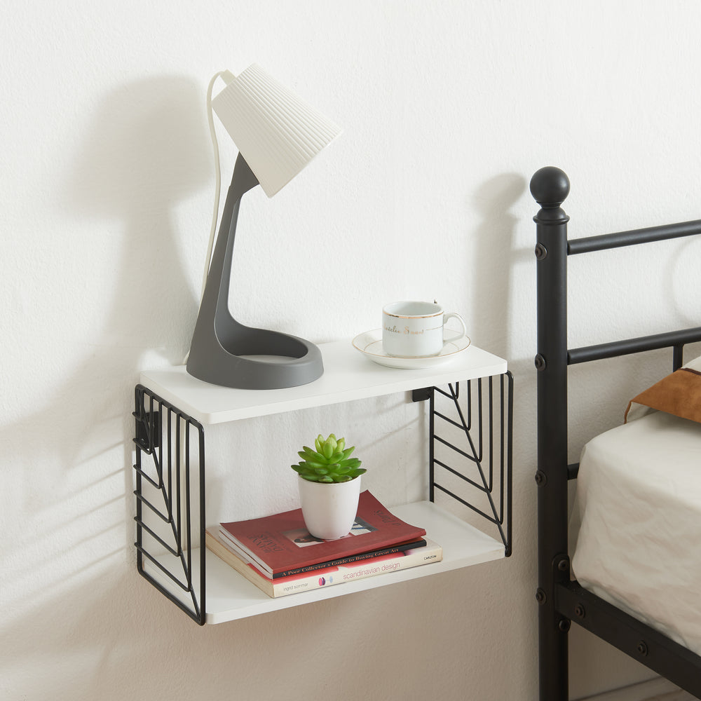 Wandregal Moss 39x18x23 cm Schwarz/Weiß [en.casa] - premiumXL