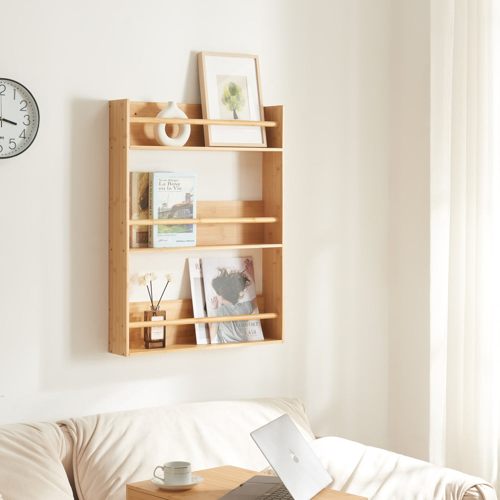 Wandregal Hareid 80x60x12cm Bambus [en.casa] - premiumXL