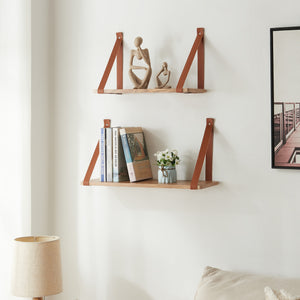Wandregalset Utsira 48/60 x 20 x 30 cm 2 - tlg. Eicheoptik/Braun [en.casa] - premiumXL
