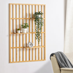 Wandregal Røst 120x80x13cm Bambus [en.casa] - premiumXL