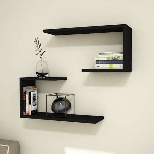 Wandregal - Set Årslev 2 - tlg. 27 x 60 x 20 cm bis ca. 5 kg [en.casa] - premiumXL