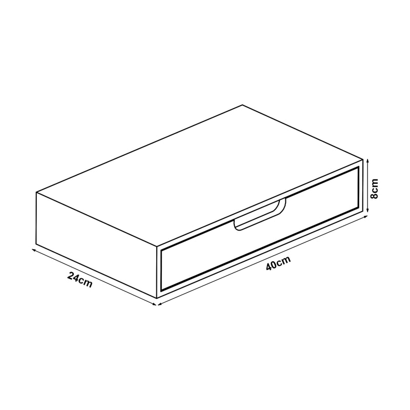 Schiță cotată Raft de perete Bokn 40x24x8cm culori diferite [en.casa]