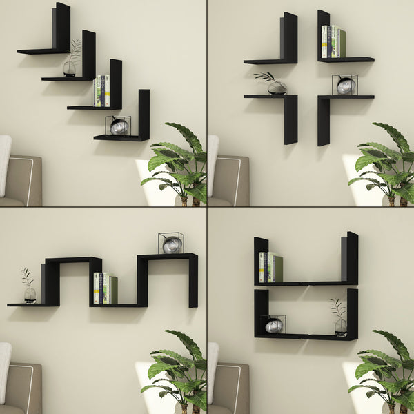 Set 4 bucati raft de perete Broby culori diferite [en.casa]