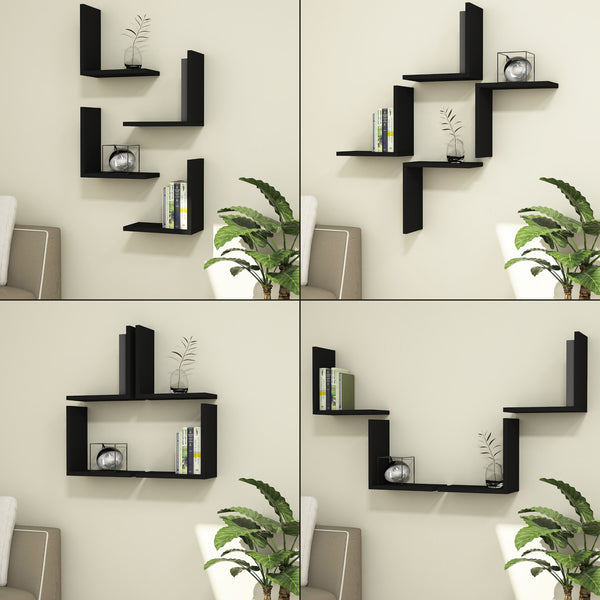 Set 4 bucati raft de perete Broby culori diferite [en.casa]