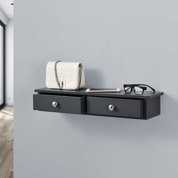 Raft de perete Geeste 60x15x10 cm cu 2 sertare [en.casa]