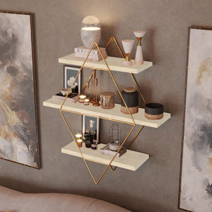 Raft perete Heinävesi 65x60x15cm metal brad [en.casa]