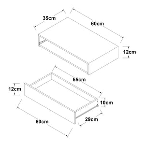 Raft de perete Kärsämäki cu sertar [en.casa]