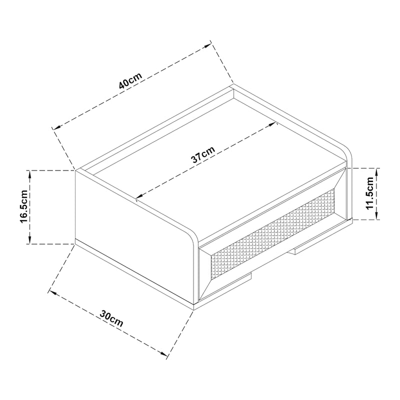 Schiță cotată Raft perete cu sertar Ljuredsø 40x30x16,5cm [en.casa]