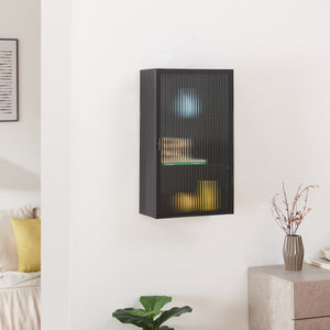 Dulap de perete cu usa sticla canelata Zundert 60x35x15 cm [en.casa]