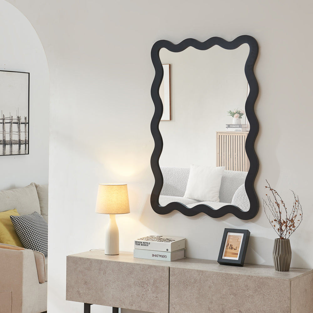 Wandspiegel Koster 90x60 cm Schwarz [en.casa] - premiumXL