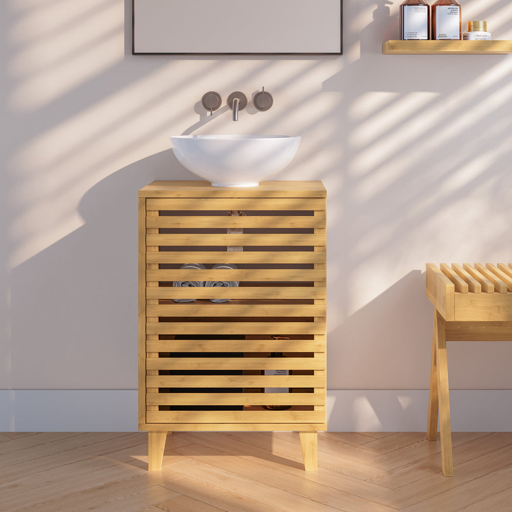 Dulap sub chiuveta Iveland 60x40x30cm bambus [en.casa]