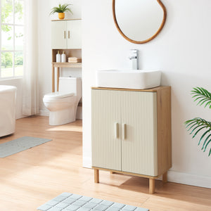 Dulap baie sub chiuveta Ferrersp 80x60x35 cm efect stejar/oatmeal/natur [en.casa]