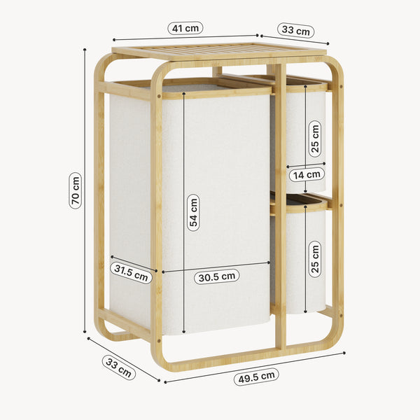 Cos rufe Evenes 70,5x49,5x33cm, cu 3 saci culori diferite [en.casa]