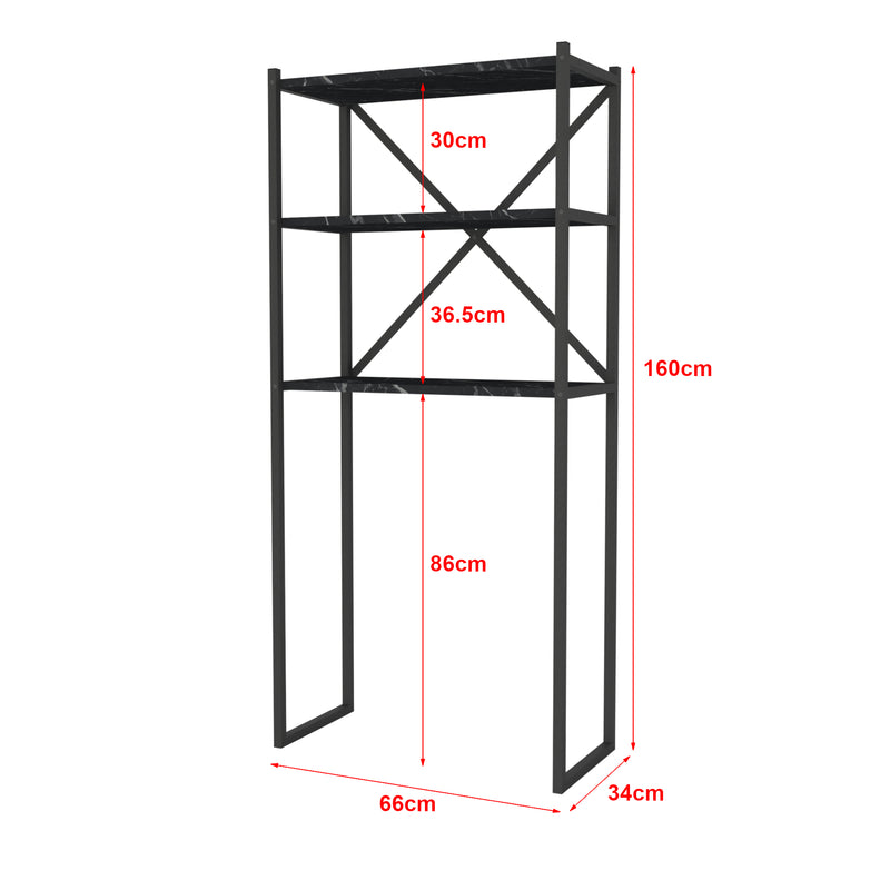 Schiță cotată Raft baie de sine statator 160x66x34cm metal pal [en.casa]