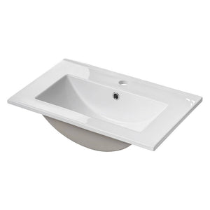 Set dulap perete baie cu lavoar 3x Newport efect stejar [en.casa]