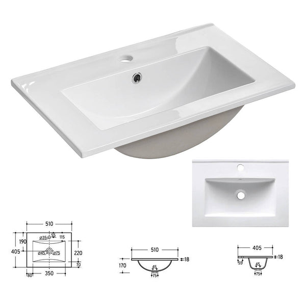 Set dulap perete baie cu lavoar 3x Newport efect stejar [en.casa]
