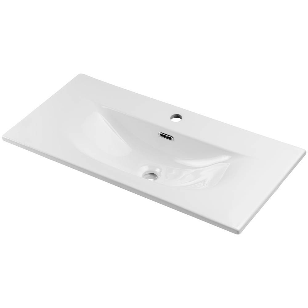 Set dulap perete baie cu lavoar 3x Newport efect stejar [en.casa]