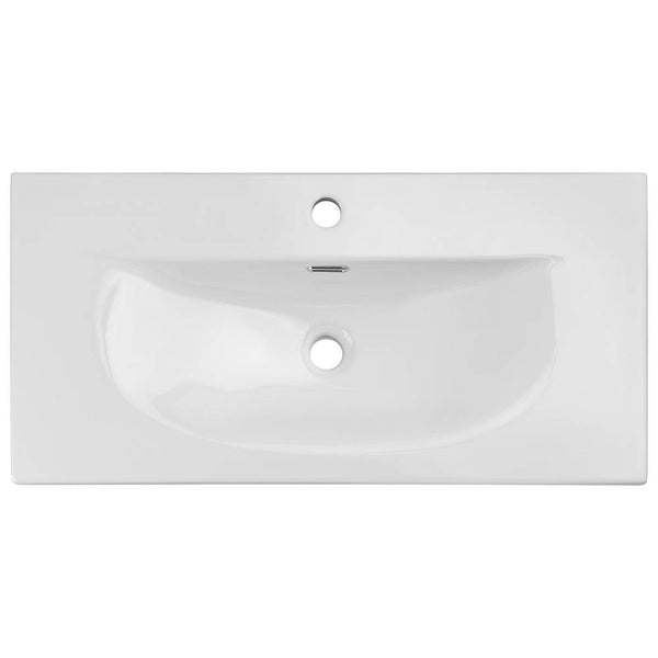 Set dulap perete baie cu lavoar 3x Newport efect stejar [en.casa]