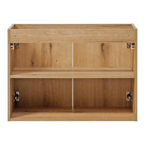 Set dulap perete baie cu lavoar 3x Newport efect stejar [en.casa]