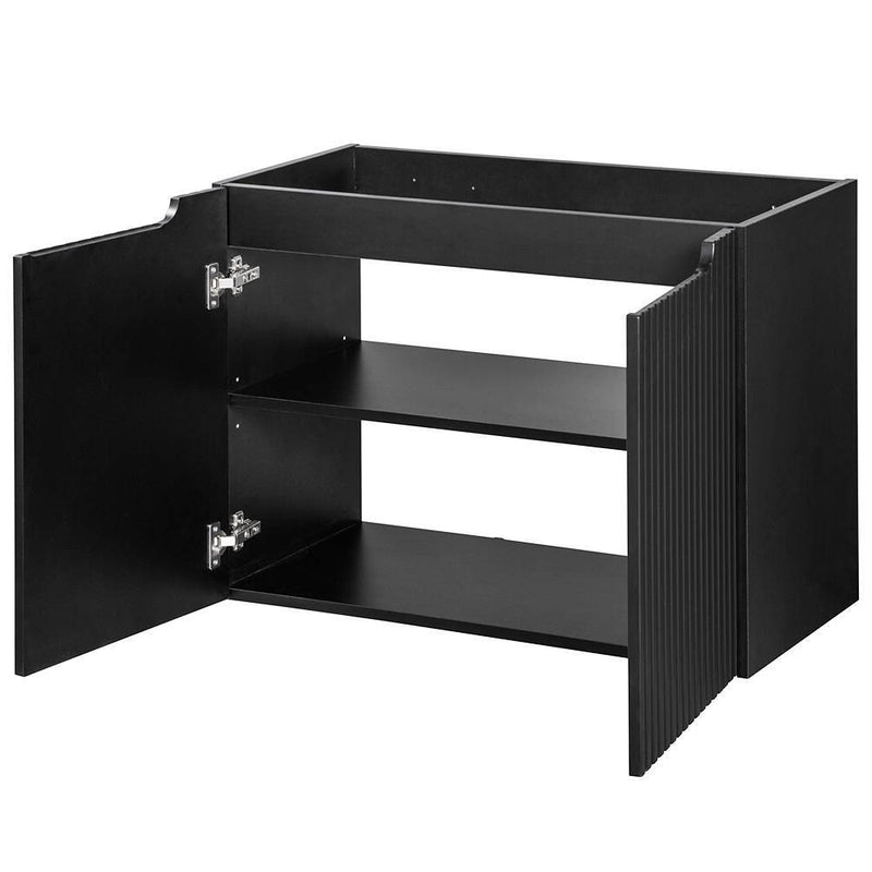 Schiță cotată Set dulap perete baie cu lavoar Xx Newport negru [en.casa]