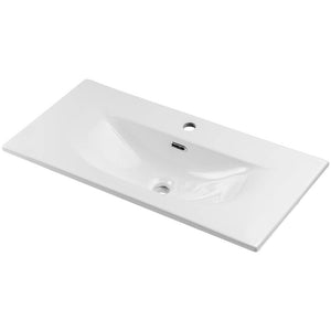 Set dulap sub chiuveta cu lavoar 97 Newport efect stejar [en.casa]