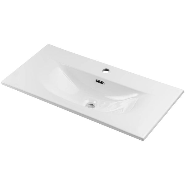 Set dulap sub chiuveta cu lavoar 97 Newport efect stejar [en.casa]