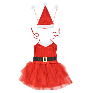 [en.casa]® Costum Craciunita, 64 x 50 cm, EUR 36-42, 100% poliester, alb/rosu